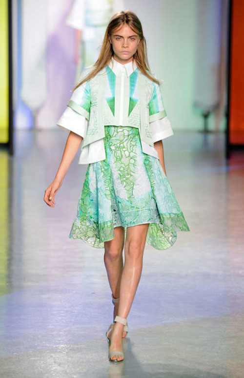 [A look from PETER PILOTTO's Spring 2014 collection, Image via ELLE.com]