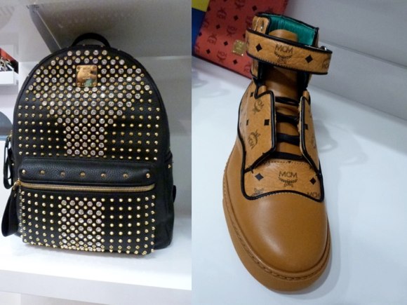 mcm bookbag and sneaker