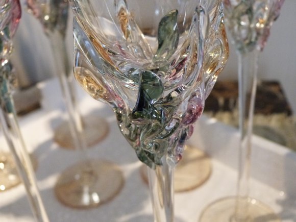 closeup handmade glass