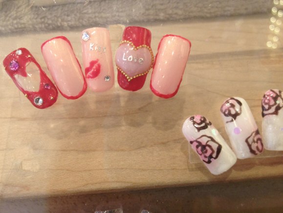spa nail valentines day nail art