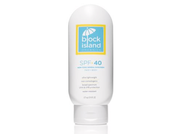 Block Island Organics  Natural Organic Mineral Sunscreen SPF 40