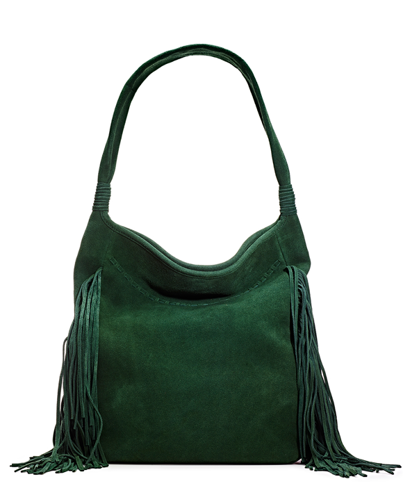 Green Suede Fringe Bag MA