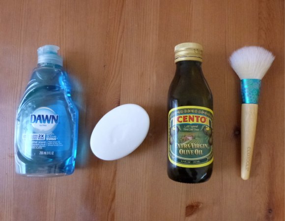 [Some items you may already have at home can help you to clean your makeup brushes]